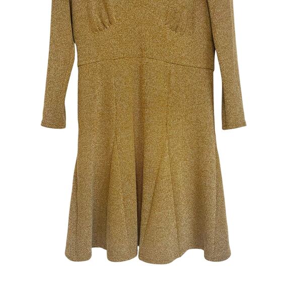 Free People Size L Heart Stopper Knit Golden Fit & Flare Mini Dress Long Sleeve - Picture 3 of 9